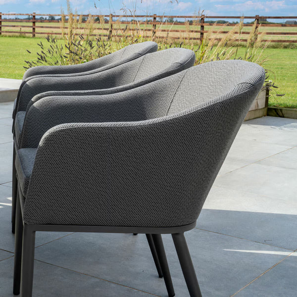 Harbour Lifestyle Luna 7 Piece Oval Ceramic Dining Set in Grey