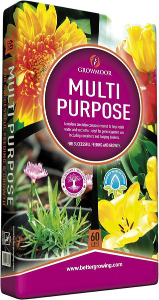 2 x 60L Growmoor Multi-Purpose Compost Soil