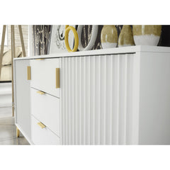 Tide Crest 140cm Modern Sideboard with Gold Accents and Storage