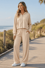 Women'S Soft Touch Tracksuit Set, Zip Up Hooded Jacket & Joggers, Casual 2pcs Lounge Wear Co Ord Outfit, Casual and Sports Wear, Gym Wear Street Wear