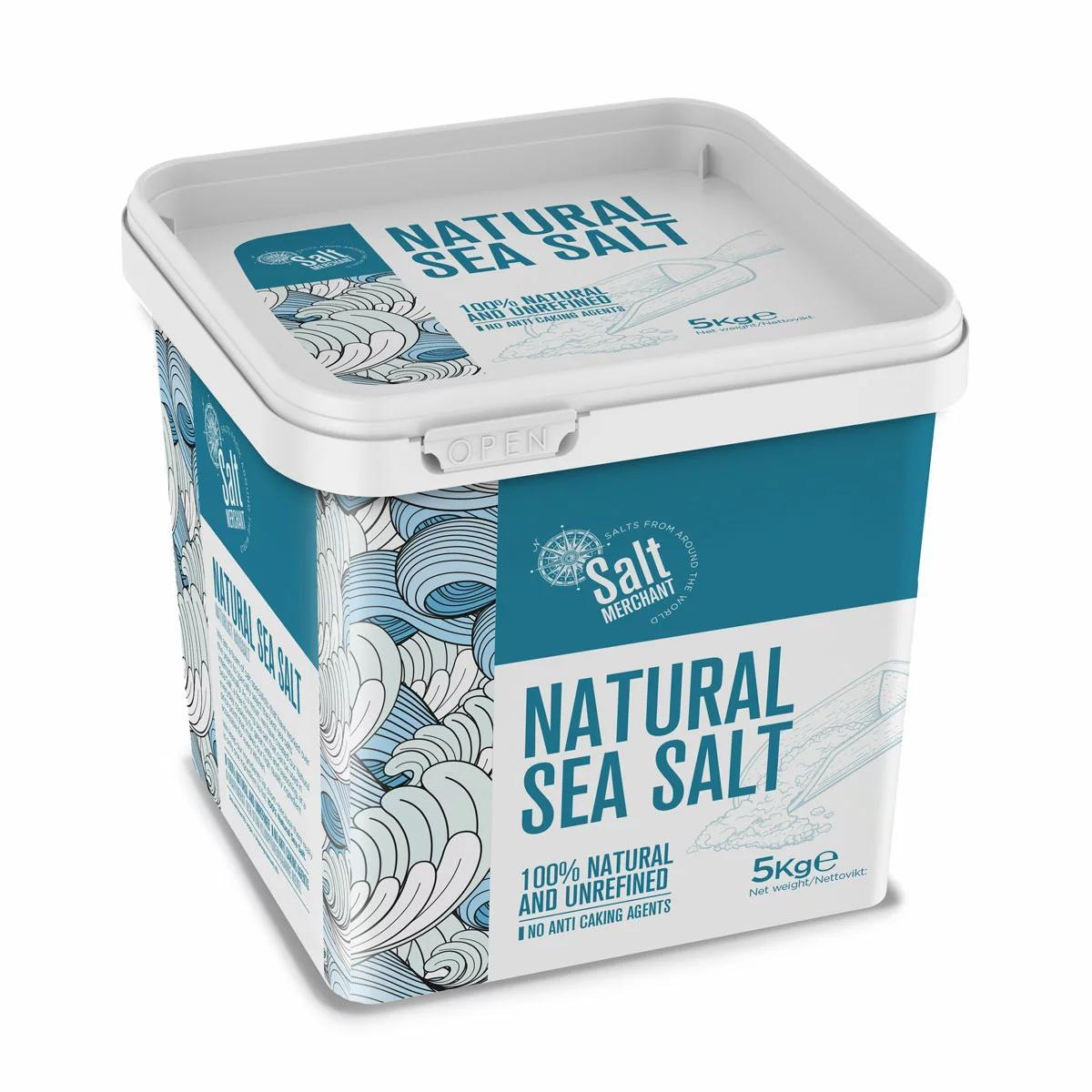 Salt Merchant Natural Sea Salt 5kg – Pure Unrefined Coarse Sea Salt for Cooking, Baking & Seasoning – Bulk Kitchen Pack