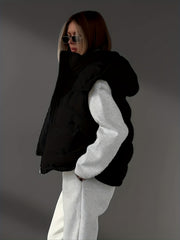 Women'S Plain Color Basic Daily Insulated Puffer Vest