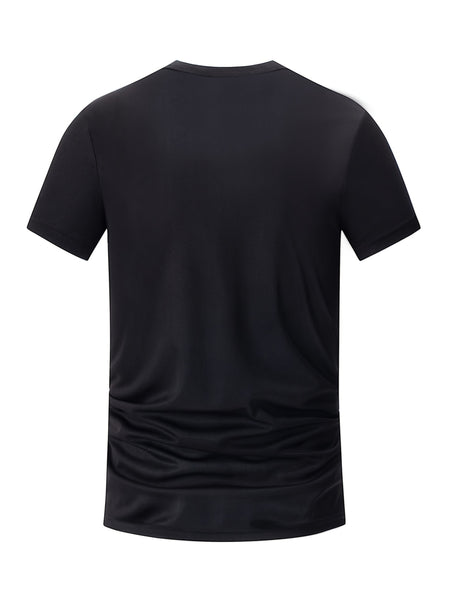 5pcs Men's Quick-Dry Gradient Color - suitable for swimming & outdoor training T-Shirts - Breathable Short Sleeve Summer Athletic Shirts with Loose Fit (5pcs Bulk)