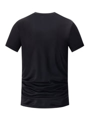 5pcs Men's Quick-Dry Gradient Color - suitable for swimming & outdoor training T-Shirts - Breathable Short Sleeve Summer Athletic Shirts with Loose Fit (5pcs Bulk)