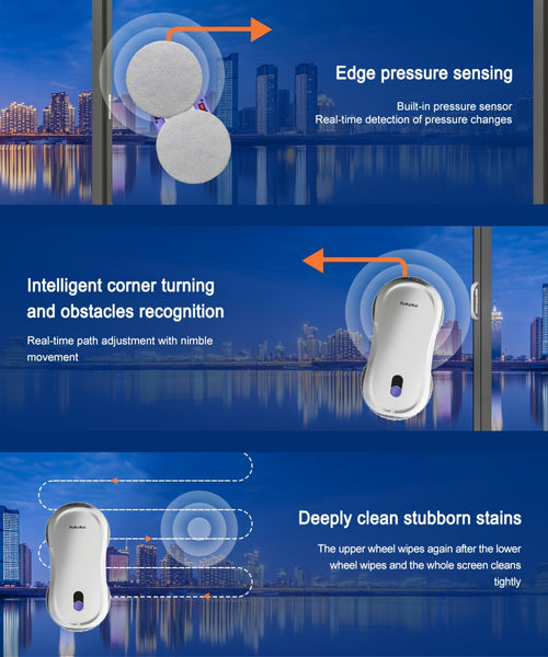 PuRuiKaiM8 Fully Automatic Plug-in Intelligent Window Cleaning Robot (2026 Latest Model) with Automatic Bidirectional Water Spray with Remote Control, 4.5-meter Anti Fall Safety Rope, Including 10 Cleaning Cloths And Spray Bottles