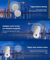 PuRuiKaiM8 Fully Automatic Plug-in Intelligent Window Cleaning Robot (2026 Latest Model) with Automatic Bidirectional Water Spray with Remote Control, 4.5-meter Anti Fall Safety Rope, Including 10 Cleaning Cloths And Spray Bottles
