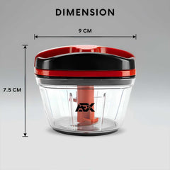AEX Manual Food Chopper Hand Pull String Vegetable Chopper for Onion Garlic Herbs Nuts Compact Kitchen Food Processor Easy Clean Multifunction Chopper Persian Red