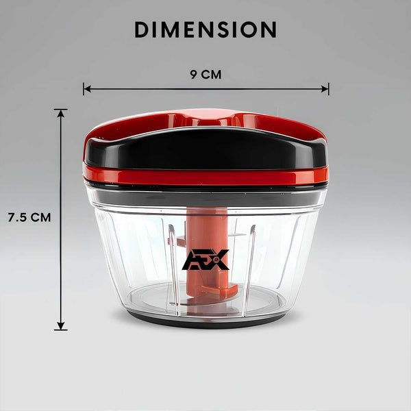 AEX Manual Food Chopper Hand Pull String Vegetable Chopper for Onion Garlic Herbs Nuts Compact Kitchen Food Processor Easy Clean Multifunction Chopper Persian Red