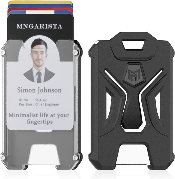 MNGARISTA Retractable Badge Holder, Heavy Duty Carabiner Keychain, Tactical ID Card Holder with 31.5