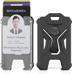 MNGARISTA Retractable Badge Holder, Heavy Duty Carabiner Keychain, Tactical ID Card Holder with 31.5