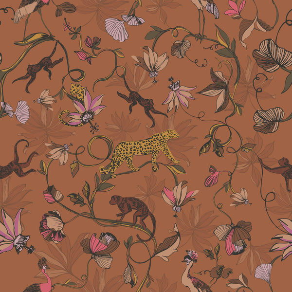Tropical Duvet Cover Set Warm Sienna