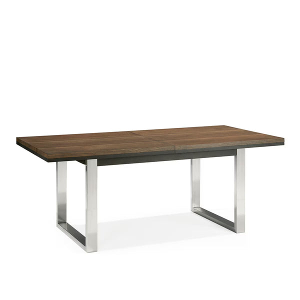 Tivoli Dark Oak Extending Dining Table + 6 Navy Cantilever Chairs, Seats 6-8