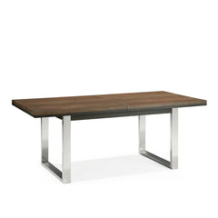 Tivoli Dark Oak Extending Dining Table + 6 Navy Cantilever Chairs, Seats 6-8
