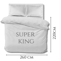 Luxurious Hotel Quality SATIN STRIPE DUVET/QUILT COVER BEDDING SET with Pillowcases All Sizes Bedding Set - 3pcs Hypoallergenic Satin Stripes Microfiber Duvet Quilt Cover with Pillow Cases - Soft Comfortable, Durable Breathable & Anti-Wrinkle Duvet Cover