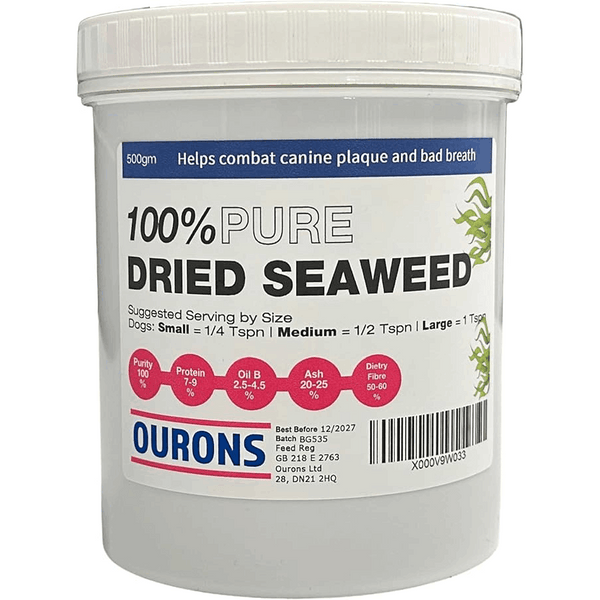 Seaweed For Dogs 500g Tub of Dried Kelp
