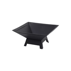 Square Fire Pit with BBQ Grill Heater Outdoor Garden Black Barbeque Metal Brazier Patio Decor Firepit Stove Portable Heat Mesh Cover for Camping or Picnics