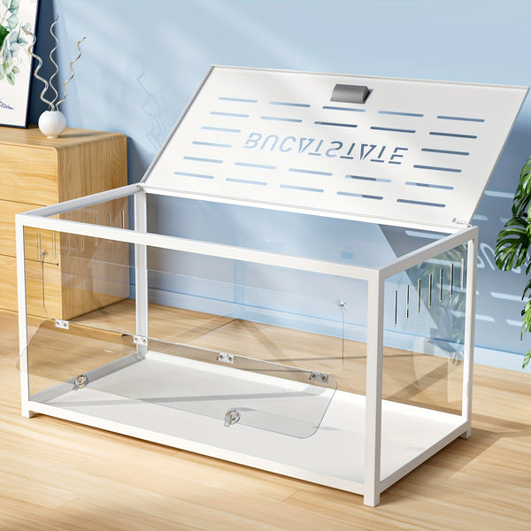 (Only 100cm Free 20L Paper Bedding)BUCATSTATE Hamster Cage Metal 2.0 80/100cm - Large Stackable Habitat For Small Animals, Deep Burrow Design, Easy Assembly, Dwarf & Syrian Hamsters, Guinea Pigs, Gerbils, Reptiles
