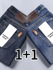 Classic Design Semi-Formal Jeans, Men's Casual Stretch Denim Pants, Suitable for All Seasons Business in the Middle East