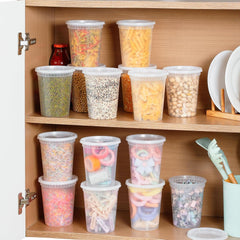 AOZITA 20 Sets 32 Oz Plastic Deli Food Containers with Lids, Airtight Food Storage Containers, Freezer/Dishwasher/Microwave Safe, Soup Containers for Takeout Meal Prep Storage