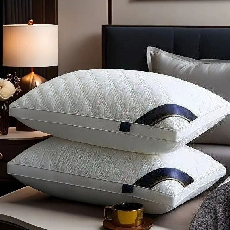 Pack of 2 Upgraded Thickened 5-Star Hotel Quality Pillows – Non-Collapsing High Core for Deep Sleep & Neck Support, Hypoallergenic Polyester Cover, Perfect for Home, Bedroom