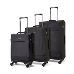 Rock Paris 3 Piece Softside Luggage Set in Olive Green