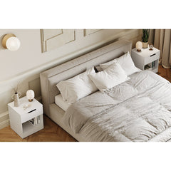 Vida Designs Trega 1 Drawer Bedside Chest Set Of 2, End Table Nightstand Space Saving Storage Organizer Bedroom Furniture