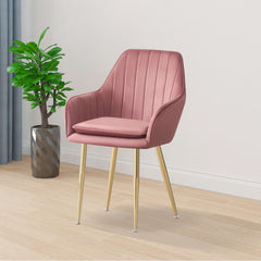 MOF Velvet Dining Chairs Kitchen Chairs Living Room Chairs with Sturdy Metal Legs Reception Chairs with Backrest and Padded Seat
