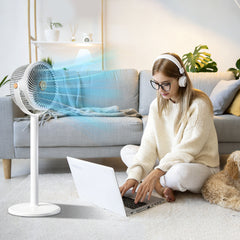 5-in-1 Floor Standing Circulating Fan, 5 Speeds Quiet Adjustable Height Fan (29.5-88cm), 360° Up & Down Tilt, Silent Stable Air Circulator Fan for Bedroom, Living Room, Office, Dorm, Portable Cooling Fan for Home, Office, Travel, Ideal for Hot Flashes, Sl