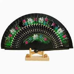 1pc Spanish Wooden Folding Hand Held Dance Fan Flower Pattern Party Wedding Gifts