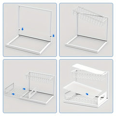 Pull-Out Organizer Rack, Multi-Functional Double-Layer Sundries Storage Rack, Large Capacity Sliding Storage Rack, Suitable for Kitchen And Bathroom, Home Organize And Storage, Home Additions