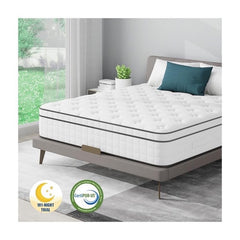 Lazzo Rocco 1st Generation 5FT White Mattress – 10.6 Inch Innerspring Hybrid with Pocket Spring & Breathable Foam, Medium Plush for Cool Comfort Sleep twin size mattress memory