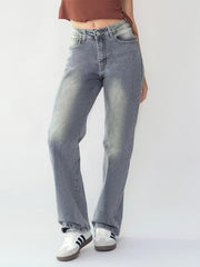 [Petite]KatchMe Women'S Wide Leg Jeans - Mid Rise Relaxed Fit Denim Pants, Soft Stretch Comfortable Trousers for Fall & Winter, Streetwear Casual Bottoms