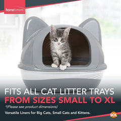 10/120pcs Extra Large Cat Litter Tray Liners (56x70cm) | Durable Disposable Cat Litter Bags XL for Mess-Free Cleaning | Hygienic Cat Tray Protectors for Kittens & Large Cats | Easy-Clean Pet Waste Solution