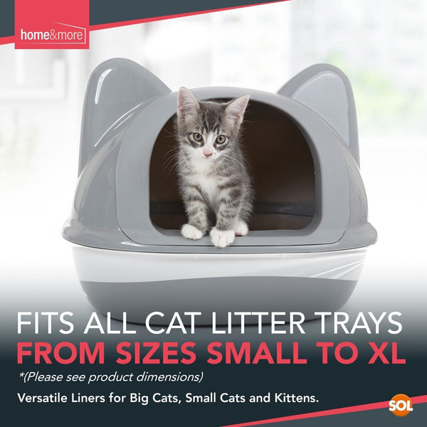 10/120pcs Extra Large Cat Litter Tray Liners (56x70cm) | Durable Disposable Cat Litter Bags XL for Mess-Free Cleaning | Hygienic Cat Tray Protectors for Kittens & Large Cats | Easy-Clean Pet Waste Solution