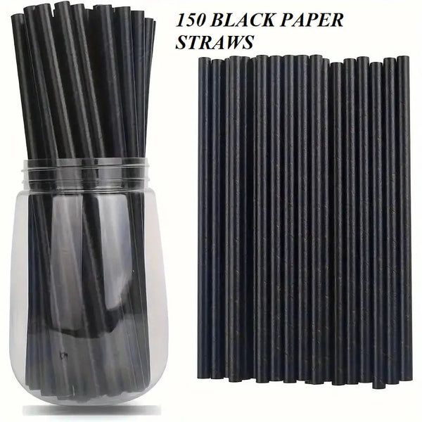 Paper Straws,150 Pack Paper Drinking Straws, Bio Drinking Paper Straws Wedding Party, Party Straws, Restaurant, Juice Drinking Straws