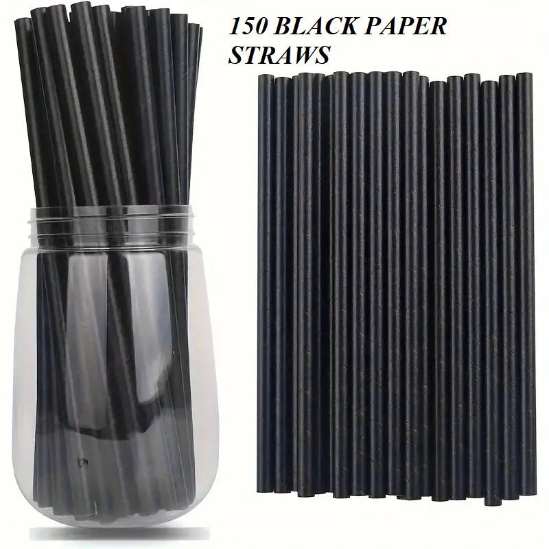 Paper Straws,150 Pack Paper Drinking Straws, Bio Drinking Paper Straws Wedding Party, Party Straws, Restaurant, Juice Drinking Straws