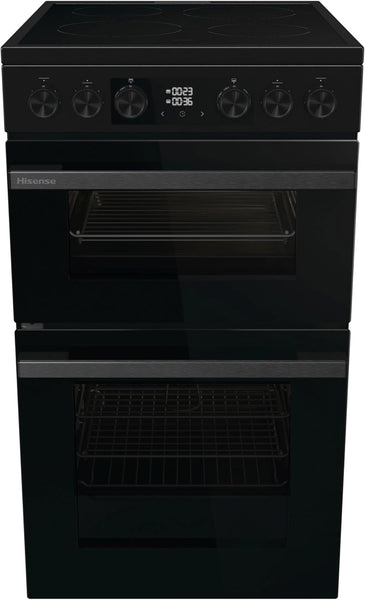 Hisense HDE3211BBUK 60Cm Electric Cooker with Ceramic Hob-Black , a Rated Double Oven