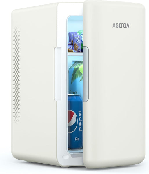 Astroai Mini Fridge 6 Litre / 8 Can | Cooler and Warmer | AC/DC | Small Fridge for Bedrooms, Car, Drinks, Beauty, Skincare, Travel (Deep Black)