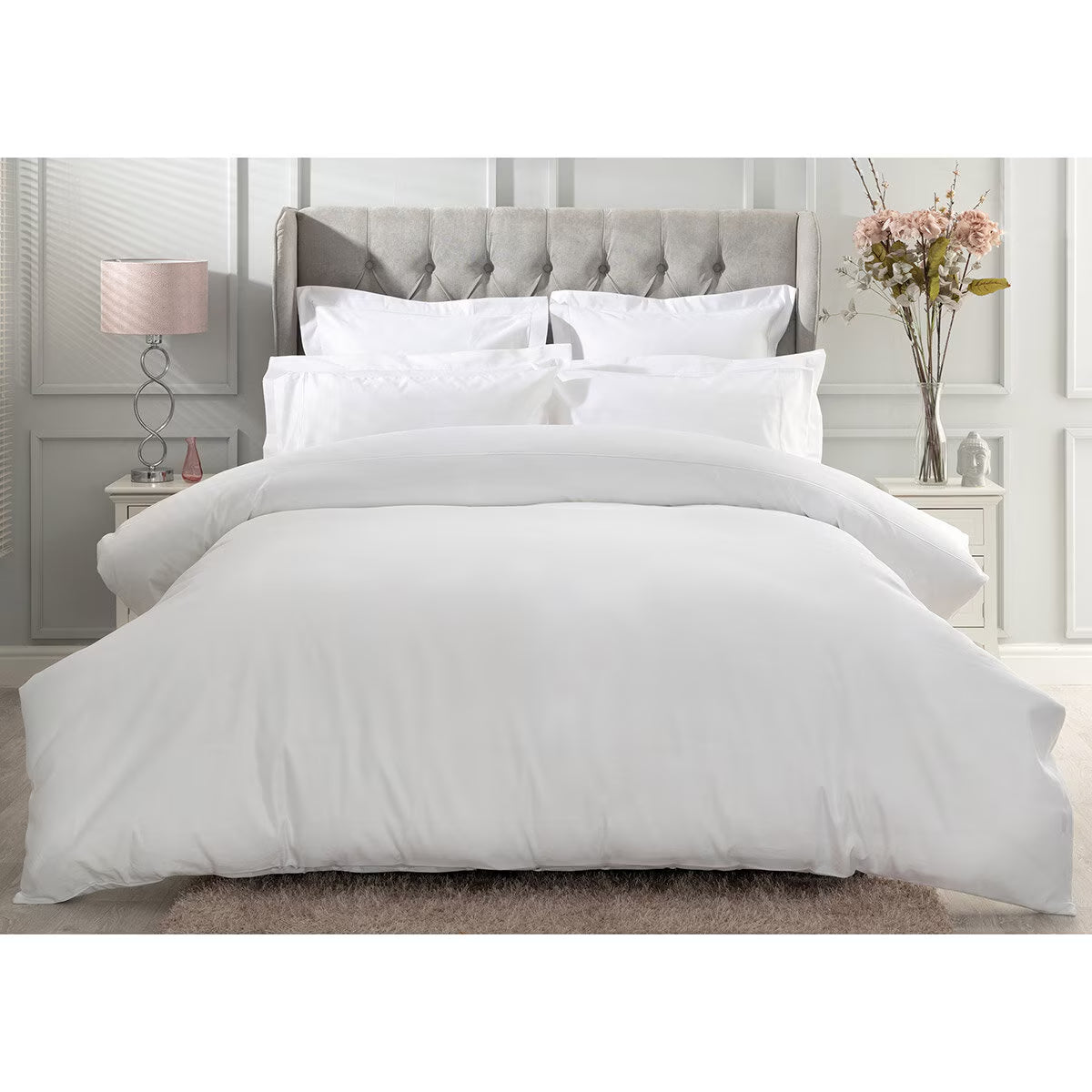 Belledorm Pure Egyptian Cotton Sateen 1000 Thread Count Duvet Cover in 4 Sizes, White