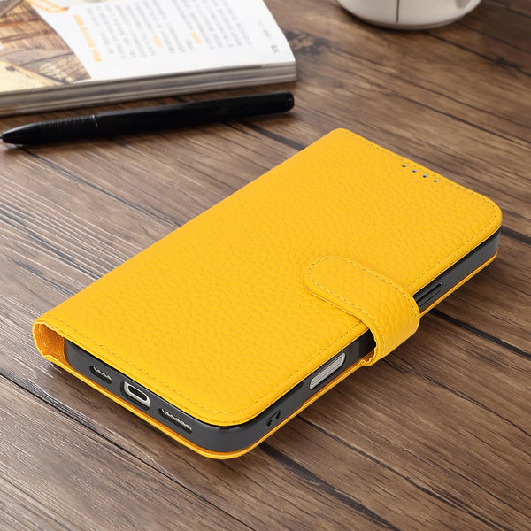Phone Case: Magnetic Closure Genuine Leather Wallet Case for iPhone 17 Series RFID Blocking 4 Card Slots Premium Protection for 17 Pro Max 17 Air 17 Pro
