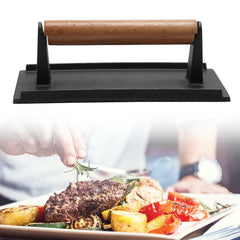 Cast Iron Steak Weight Heavy Duty Burger Press Bacon Press Grill Summer BBQ Gift Kitchen Black 20 X 10 Cm