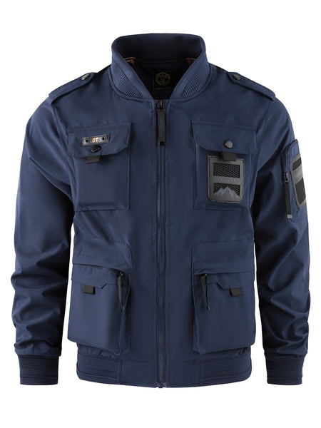 Men'S Fashion Thin Jacket Men New Spring Casual Cargo Multi-Pocket Thin Jacket Men Spring Autumn Outdoor Thin Loose Jacket for Men