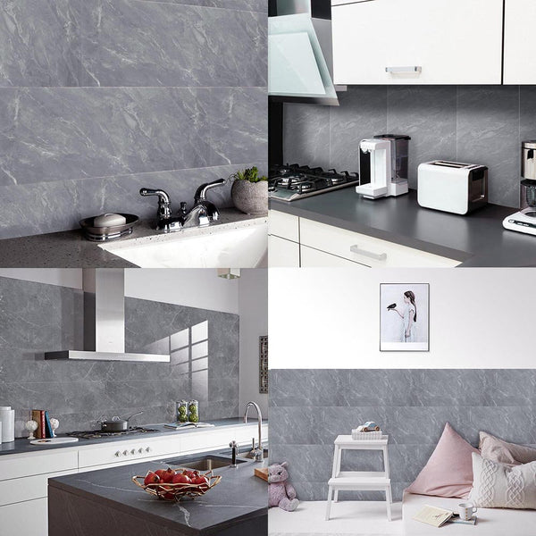 10pcs 3D Marble Wall Tiles, Self-Adhesive PVC Wall Panels, Thickened Design, Home Decoration Wall Stickers, Peel and Stick, Easy to Clean and Cut, Suitable for Renovation of Bathrooms, Living Rooms, Kitchens, Bedroom