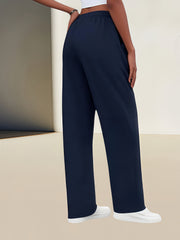 3pcs Women's Solid Color Oversized Jogger Pants with Elastic Drawstring Waist - Loose-Fit Polyester Track Pants Suitable for,, & Casual Attire - Machine Washable Casual Wear (Year-Round)