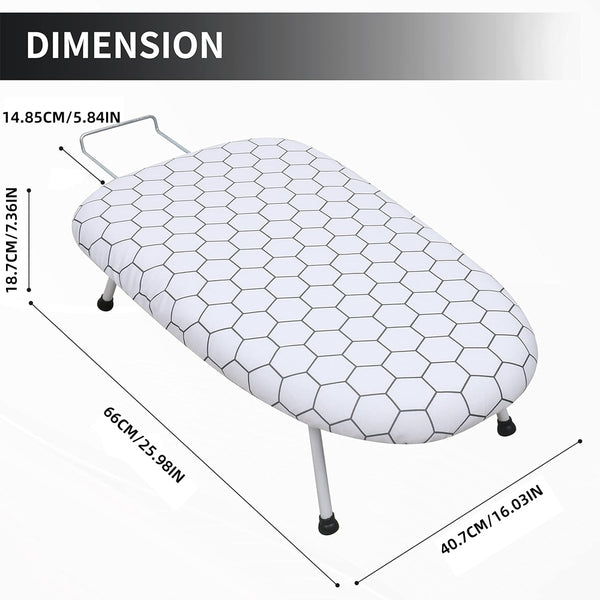 A Compact, Foldable Ironing Board Measuring 66X40Cm, Easy to Store And Lightweight, Making It Ideal for Small Living Spaces Like Apartments And Dorms. It Features Adjustable Height for Convenience