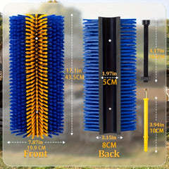 Horse Grooming Brush, Massage & Cleaning Brush with Plastic Horsehair, for Horses Cattle Goats Sheep Pigs