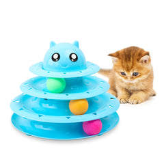 FurDreams Cat Roller Ball Toy Interactive - 3 Tier Tower Fun Cat Ball Track Toy, 3 Level Pet Teaser Toy for Interactive Play, Kitten Fun Puzzle Toy for Exercise & Stimulation