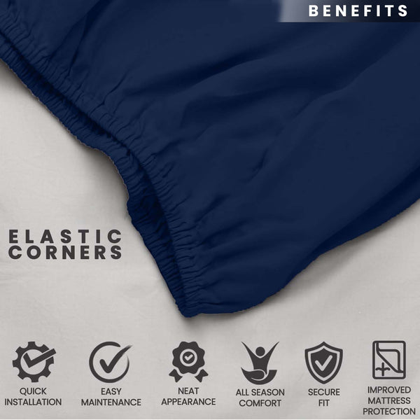 1pc 25cm Extra Deep Fitted Sheet – Solid Color Hotel-Quality Bedsheet, Ultra-Soft & Brushed Microfiber Bedding Sheet, Machine Washable, Single, Double, King, & Super King Sizes Available