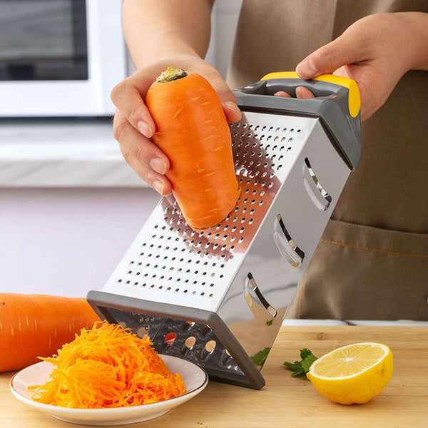 Cheese Grater - Stainless Steel Six Way Grater, 13.6 cm Vegetable Shredder Fruits Slicer