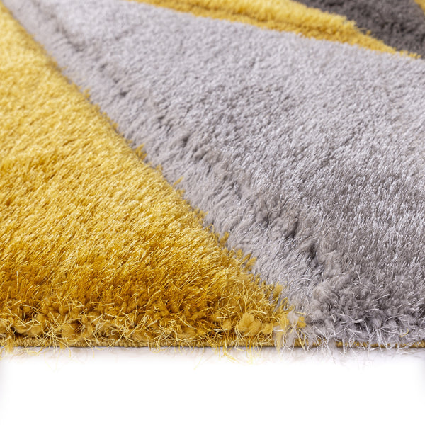 Luxury Soft Shaggy Area Rug – Modern Non-Shedding Geometric Triangles Design, High-Pile Plush Living Room Carpets, Large Thick Rug for Bedroom, Kitchen, Lounge & Home Décor – Contemporary Floor Rug & Mats